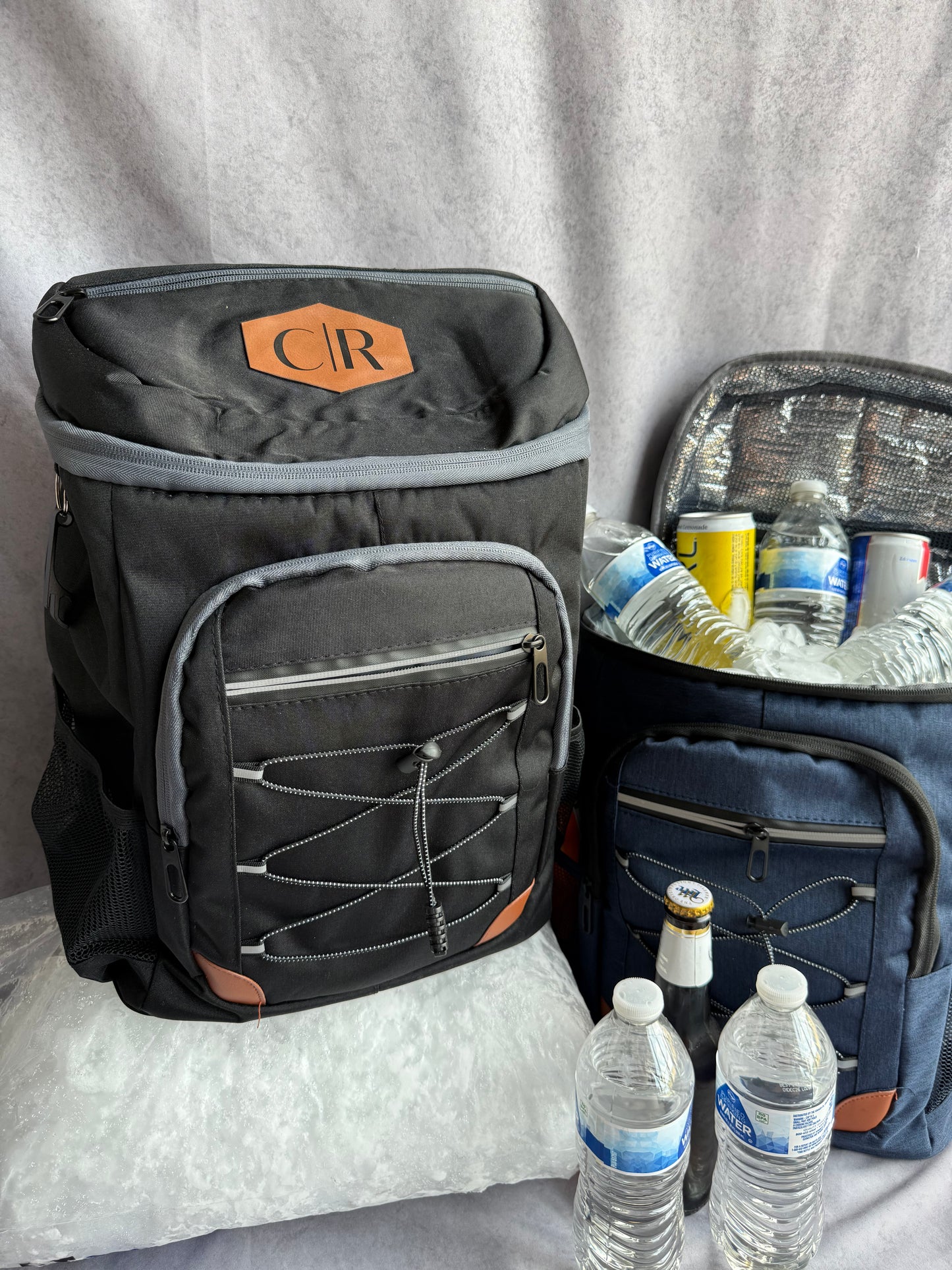 Custom backpack cooler for groomsmen fits 36 cans weddings, bachelor parties