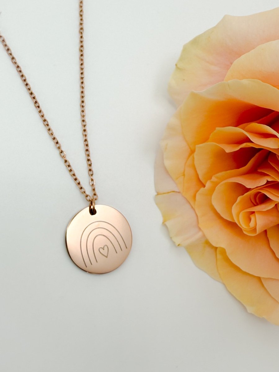 Circle Rainbow Necklace – Miscarriage, Infant Loss & Stillbirth Memorial Jewelry – Keepsake Journey - Handmade Memorial Keepsake for occasion – material – style - Personalized Gift Idea - Custom Engraving -