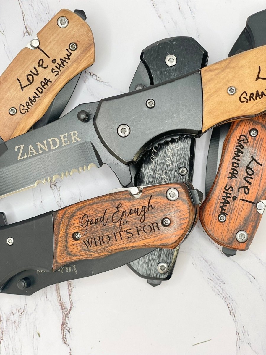 Engraved Handwriting Pocket Knife – Personalized Memorial Gift for Men – Keepsake Journey - Handmade Memorial Keepsake for occasion – material – style - Personalized Gift Idea - Custom Engraving -