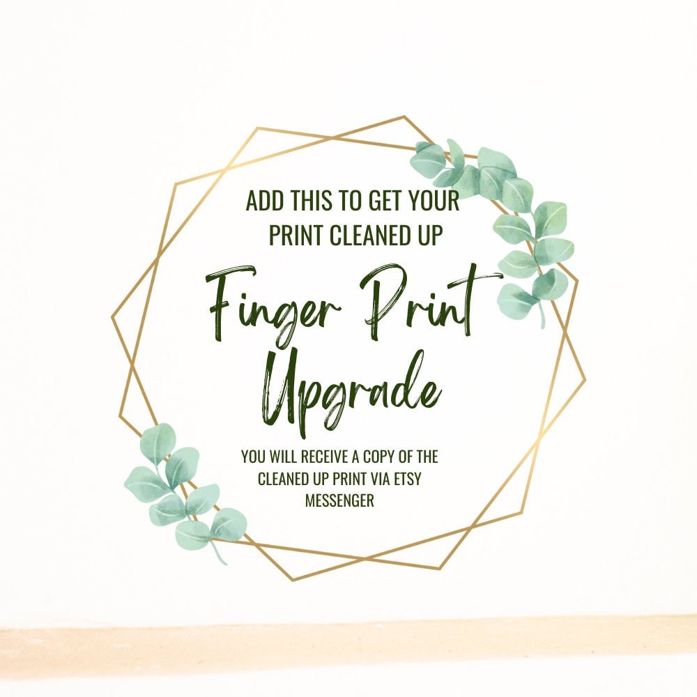 Finger Print or Thumb Print Clean up - UPGRADE ONLY – Keepsake Journey - Handmade for occasion – material – style - Personalized Gift Idea - Custom Engraving -