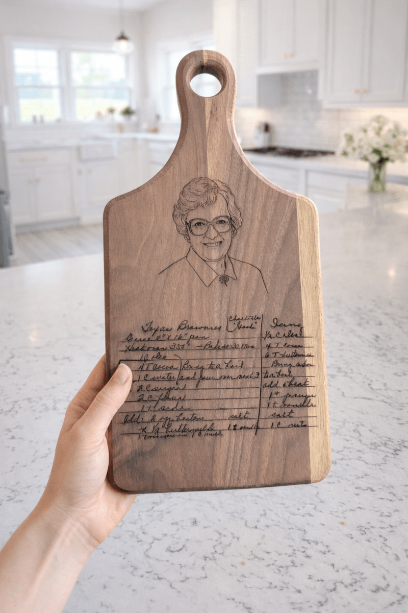 Handwritten Recipe Cutting Board | Custom Engraved Family Keepsake – Keepsake Journey - Handmade Memorial Keepsake for occasion – material – style - Personalized Gift Idea - Custom Engraving -