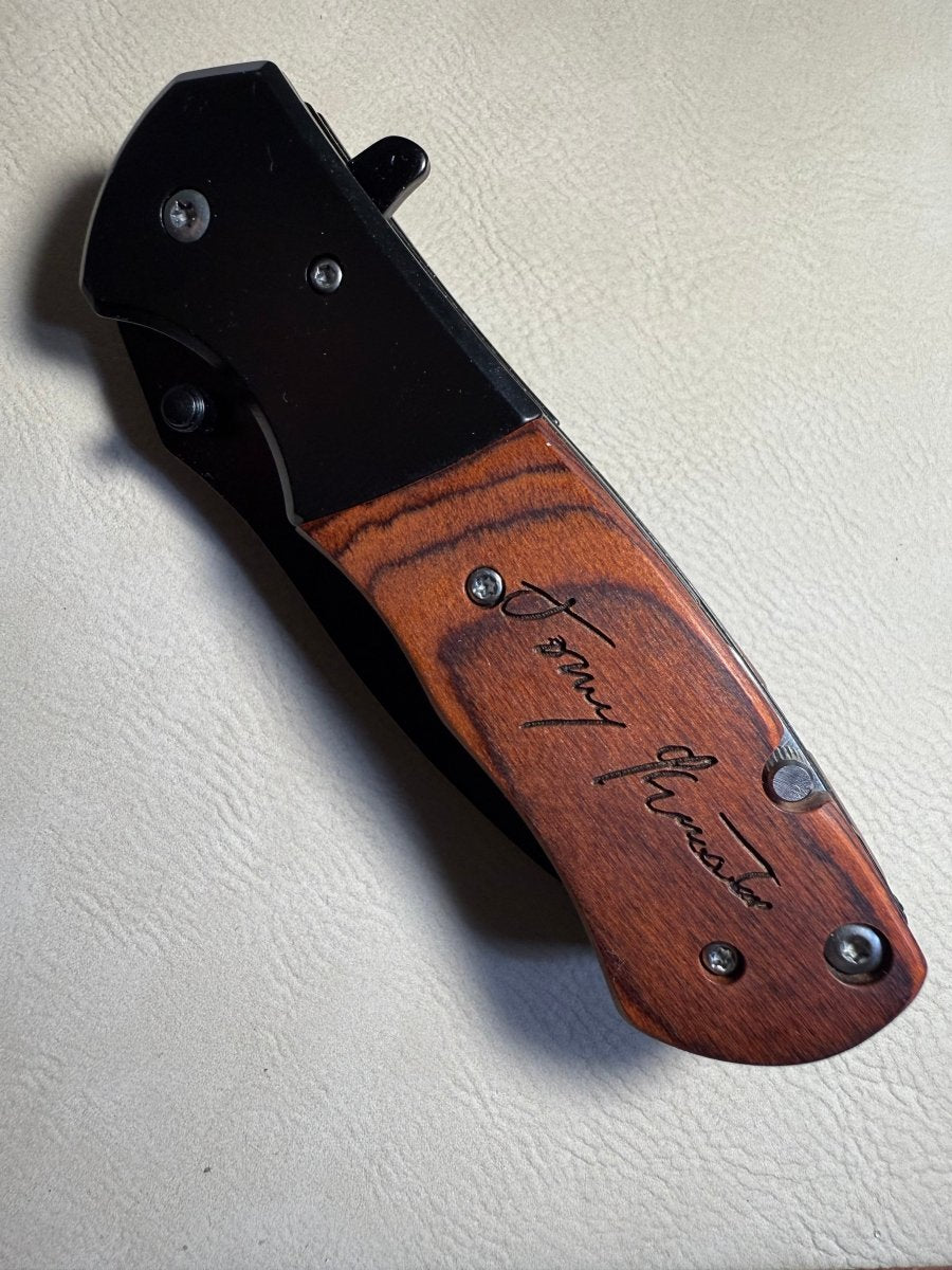 Personalized Handwriting Engraved Pocket Knife – Memorial Quote Keepsake – Keepsake Journey - Handmade Memorial Keepsake for occasion – material – style - Personalized Gift Idea - Custom Engraving -