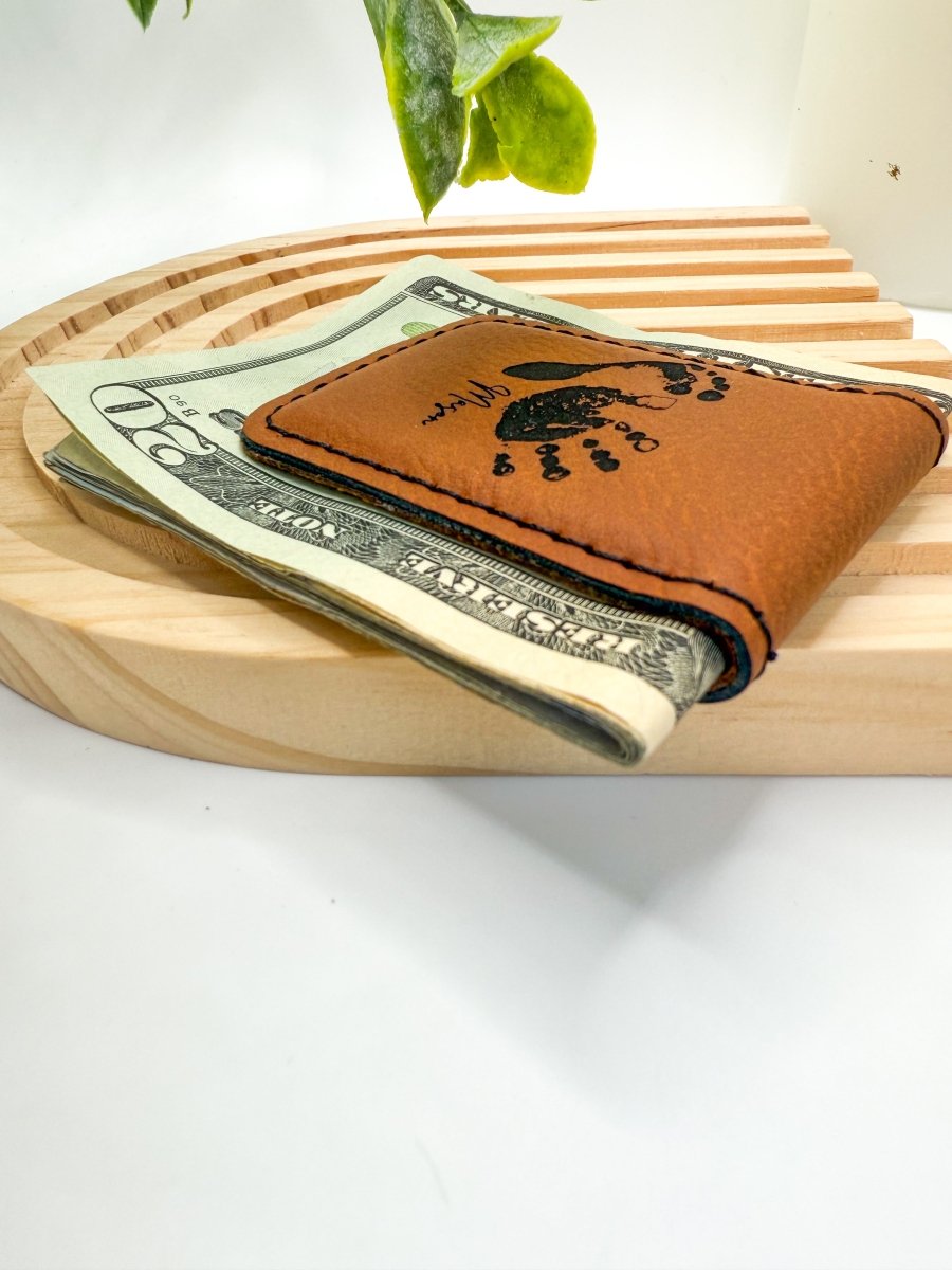Personalized Leatherette Memorial Money Clip – Keepsake Journey - Handmade Memorial Keepsake for occasion – material – style - Personalized Gift Idea - Custom Engraving -