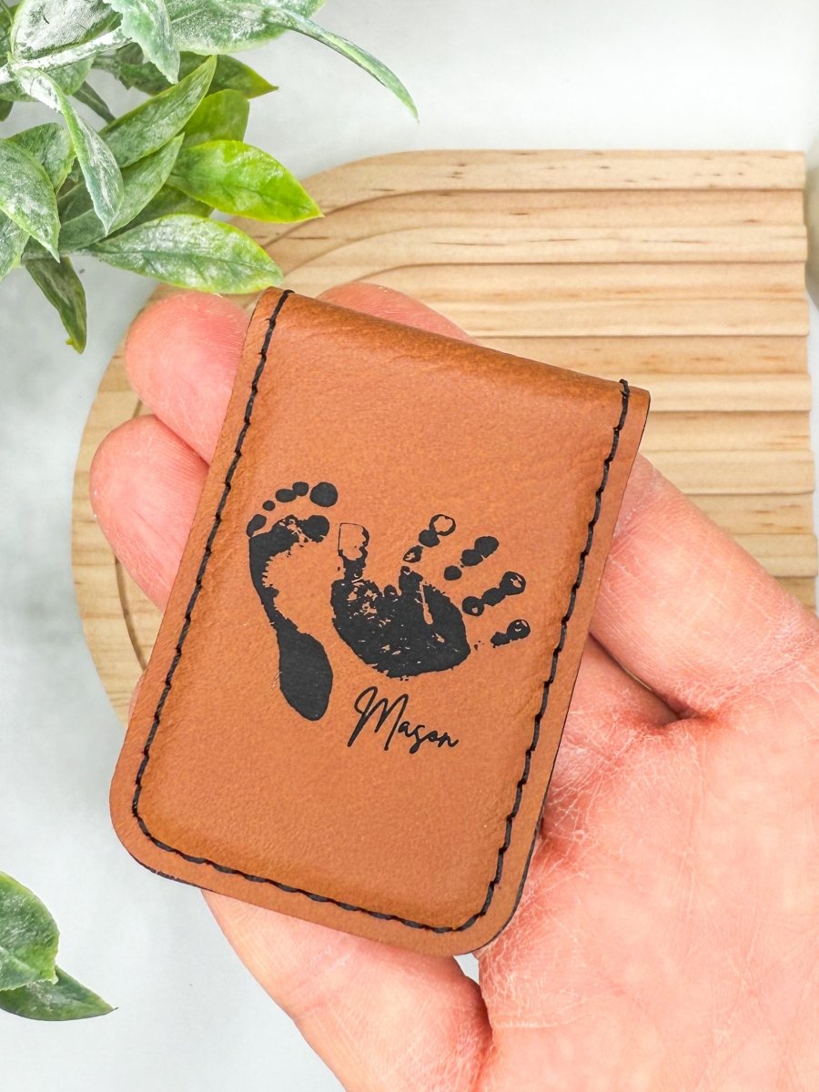 Personalized Leatherette Memorial Money Clip – Keepsake Journey - Handmade Memorial Keepsake for occasion – material – style - Personalized Gift Idea - Custom Engraving -