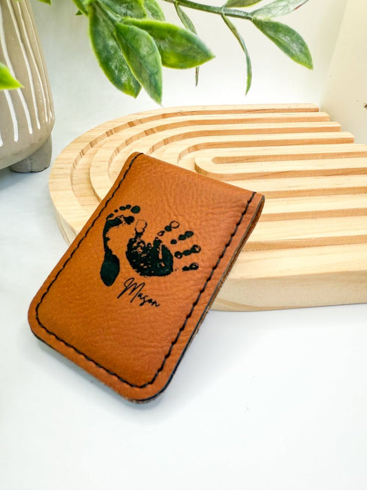 Personalized Leatherette Memorial Money Clip – Keepsake Journey - Handmade Memorial Keepsake for occasion – material – style - Personalized Gift Idea - Custom Engraving -