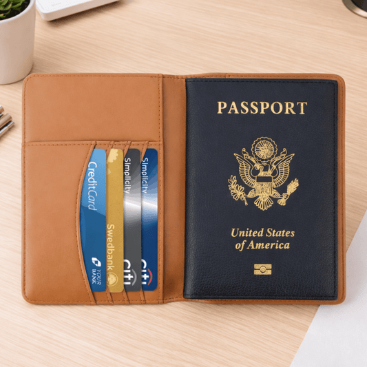Personalized Passport Holder | Custom Travel Wallet with RFID Protection β Keepsake Journey - Handmade Wedding Gifts for occasion β material β style - Personalized Gift Idea - Custom Engraving -