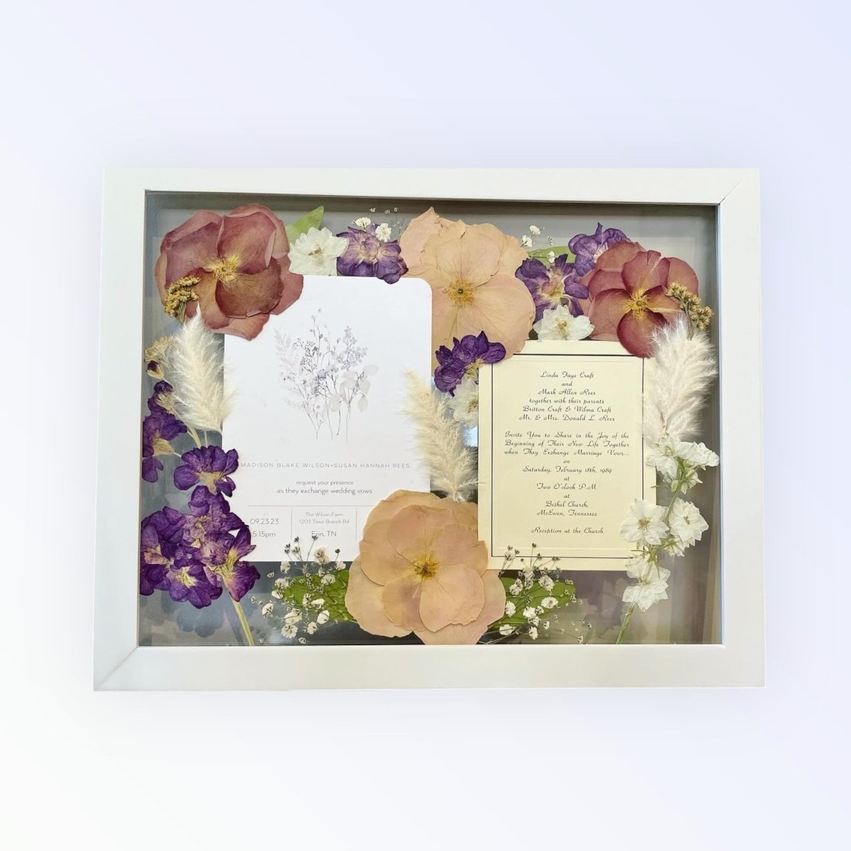 11x14 Pressed Flower Frame | Medium – Keepsake Journey - Handmade for occasion – material – style - Personalized Gift Idea - Custom Engraving - 