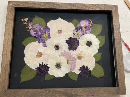 11x14 Pressed Flower Frame | Medium – Keepsake Journey - Handmade for occasion – material – style - Personalized Gift Idea - Custom Engraving - 