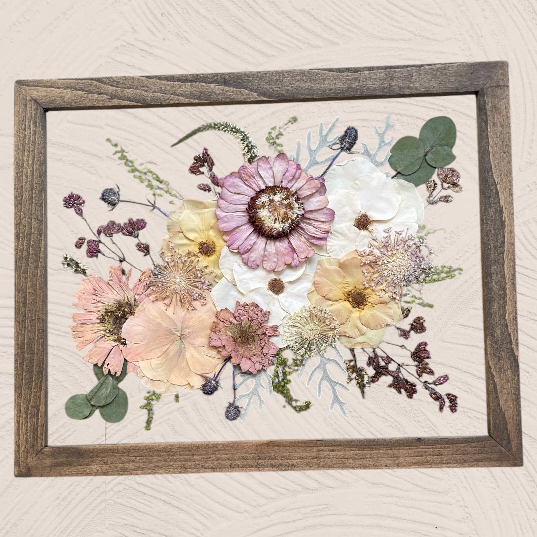 11x14 Pressed Flower Frame | Medium – Keepsake Journey - Handmade for occasion – material – style - Personalized Gift Idea - Custom Engraving - 