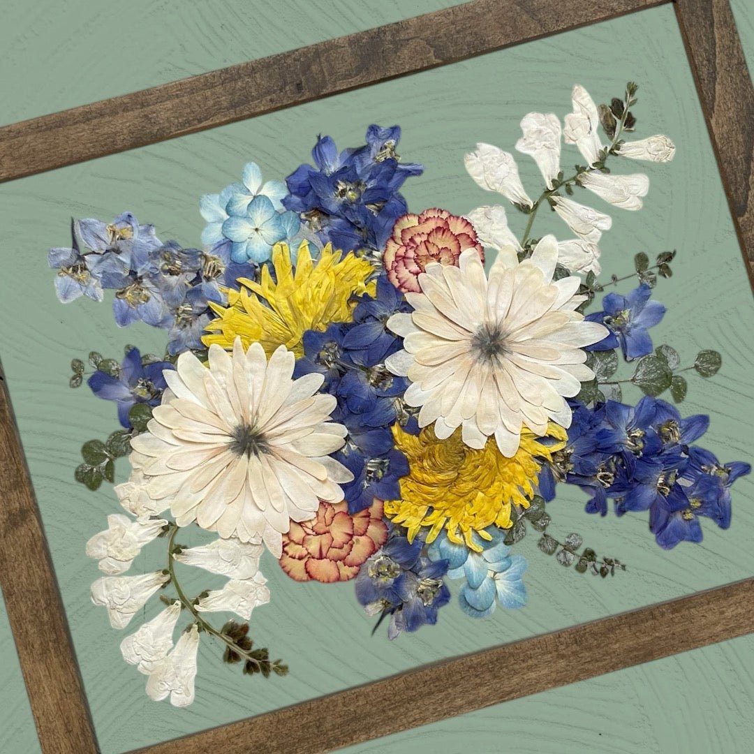 11x14 Pressed Flower Frame | Medium – Keepsake Journey - Handmade for occasion – material – style - Personalized Gift Idea - Custom Engraving - 