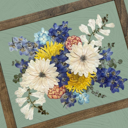 11x14 Pressed Flower Frame | Medium – Keepsake Journey - Handmade for occasion – material – style - Personalized Gift Idea - Custom Engraving - 