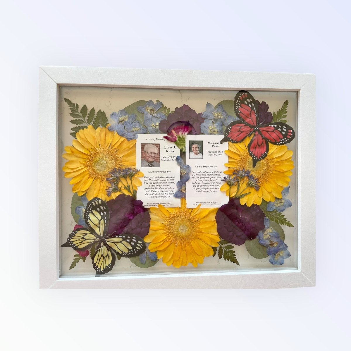 11x14 Pressed Flower Frame | Medium – Keepsake Journey - Handmade for occasion – material – style - Personalized Gift Idea - Custom Engraving - 