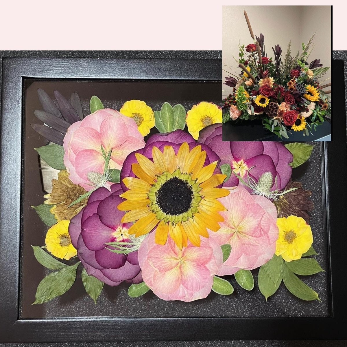 11x14 Pressed Flower Frame | Medium – Keepsake Journey - Handmade for occasion – material – style - Personalized Gift Idea - Custom Engraving - 