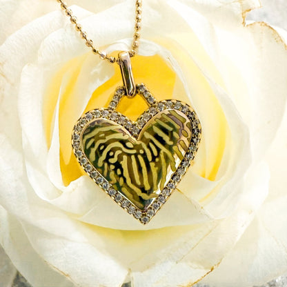 18k Gold Filled Heart Pendant With Cubic Zirconia Around – Keepsake Journey - Handmade Memorial Keepsake for occasion – material – style - Personalized Gift Idea - Custom Engraving - 