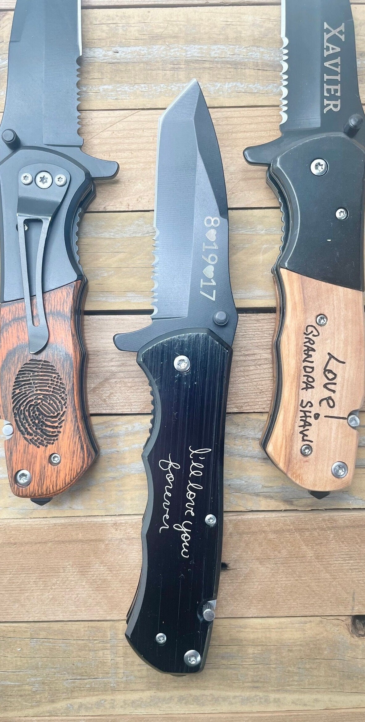 Engraved Handwriting Pocket Knife – Personalized Memorial Gift for Men