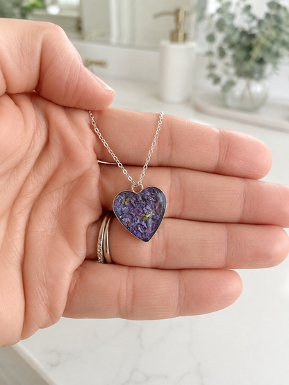 Dried Flower Cross Necklace