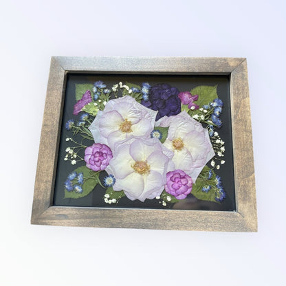 8x10 Pressed Flower Frame | Small – Keepsake Journey - Handmade for occasion – material – style - Personalized Gift Idea - Custom Engraving - 