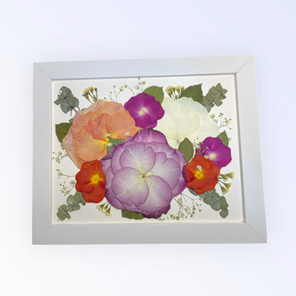 8x10 Pressed Flower Frame | Small – Keepsake Journey - Handmade for occasion – material – style - Personalized Gift Idea - Custom Engraving - 