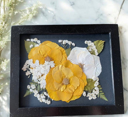 8x10 Pressed Flower Frame | Small – Keepsake Journey - Handmade for occasion – material – style - Personalized Gift Idea - Custom Engraving - 