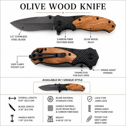 Personalized Gift Box: 20oz Tumbler, Olive Wood Pocket Knife, Backpack Cooler