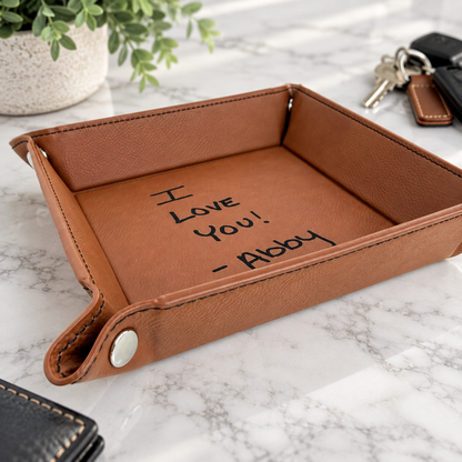Actual Handwriting Engraved Valet Tray – Personalized Catch All Tray