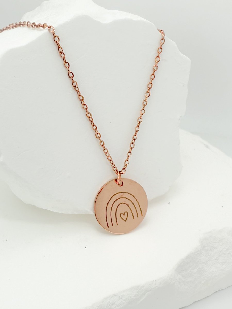 Circle Rainbow Necklace – Miscarriage, Infant Loss & Stillbirth Memorial Jewelry – Keepsake Journey - Handmade Memorial Keepsake for occasion – material – style - Personalized Gift Idea - Custom Engraving - 