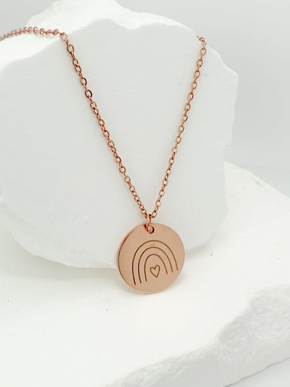 Circle Rainbow Necklace – Miscarriage, Infant Loss & Stillbirth Memorial Jewelry – Keepsake Journey - Handmade Memorial Keepsake for occasion – material – style - Personalized Gift Idea - Custom Engraving - 