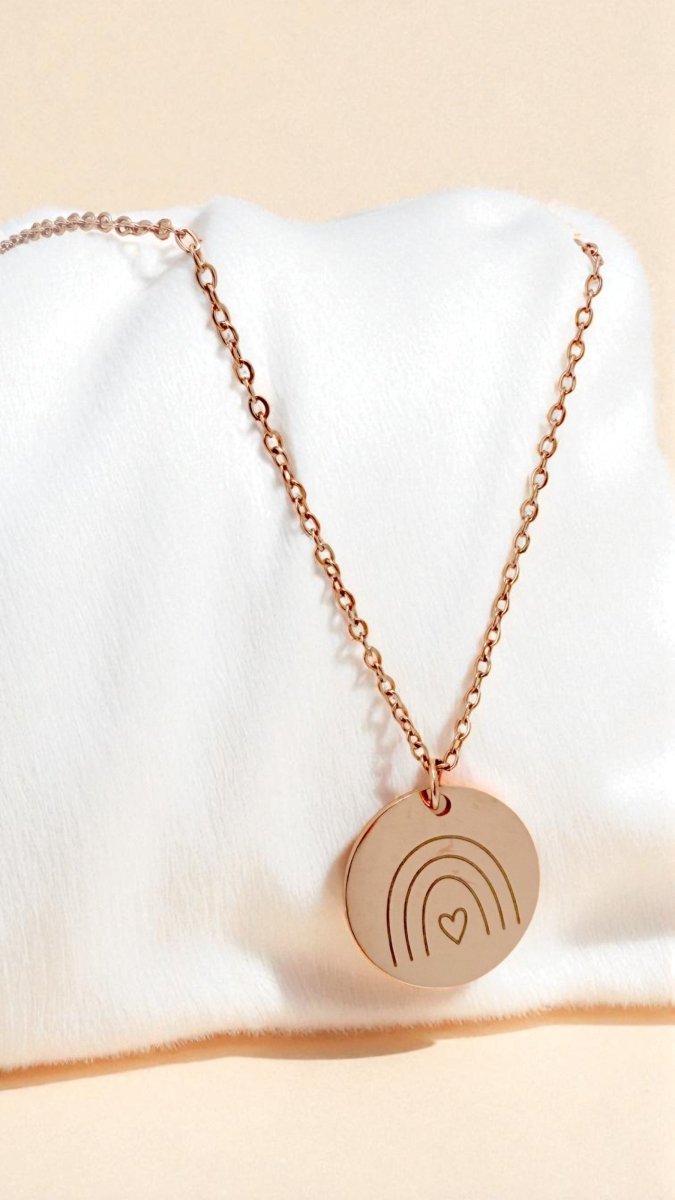 Circle Rainbow Necklace – Miscarriage, Infant Loss & Stillbirth Memorial Jewelry – Keepsake Journey - Handmade Memorial Keepsake for occasion – material – style - Personalized Gift Idea - Custom Engraving - 