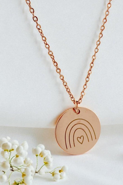 Circle Rainbow Necklace – Miscarriage, Infant Loss & Stillbirth Memorial Jewelry – Keepsake Journey - Handmade Memorial Keepsake for occasion – material – style - Personalized Gift Idea - Custom Engraving - 