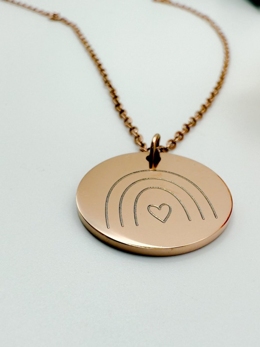 Circle Rainbow Necklace – Miscarriage, Infant Loss & Stillbirth Memorial Jewelry – Keepsake Journey - Handmade Memorial Keepsake for occasion – material – style - Personalized Gift Idea - Custom Engraving - 