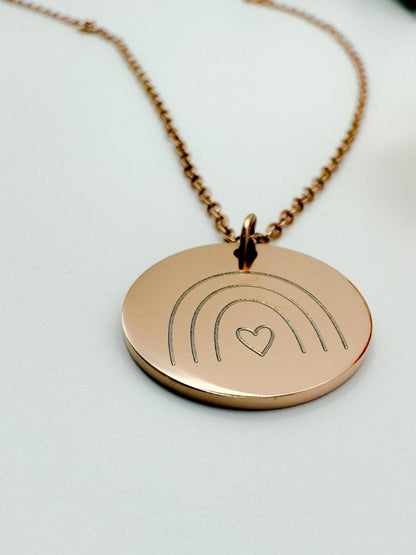 Circle Rainbow Necklace – Miscarriage, Infant Loss & Stillbirth Memorial Jewelry – Keepsake Journey - Handmade Memorial Keepsake for occasion – material – style - Personalized Gift Idea - Custom Engraving - 