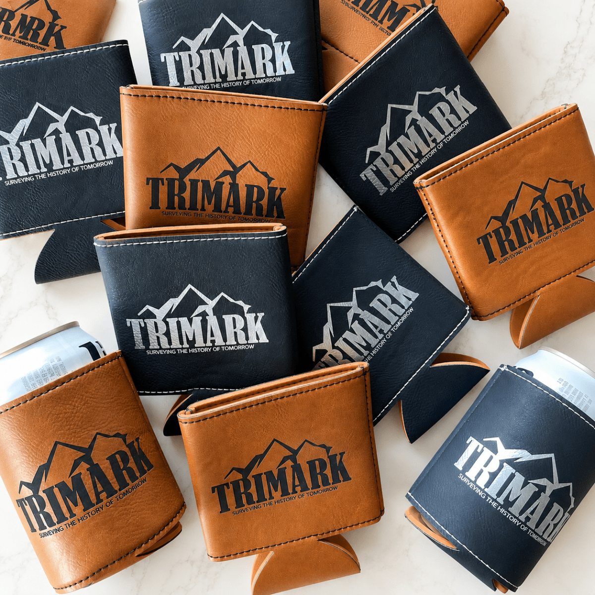 Custom Logo Can Cooler | Personalized Business Coozies | Corporate Event Gift | Employee Appreciation Giveaway – Keepsake Journey - Handmade for occasion – material – style - Personalized Gift Idea - Custom Engraving - 