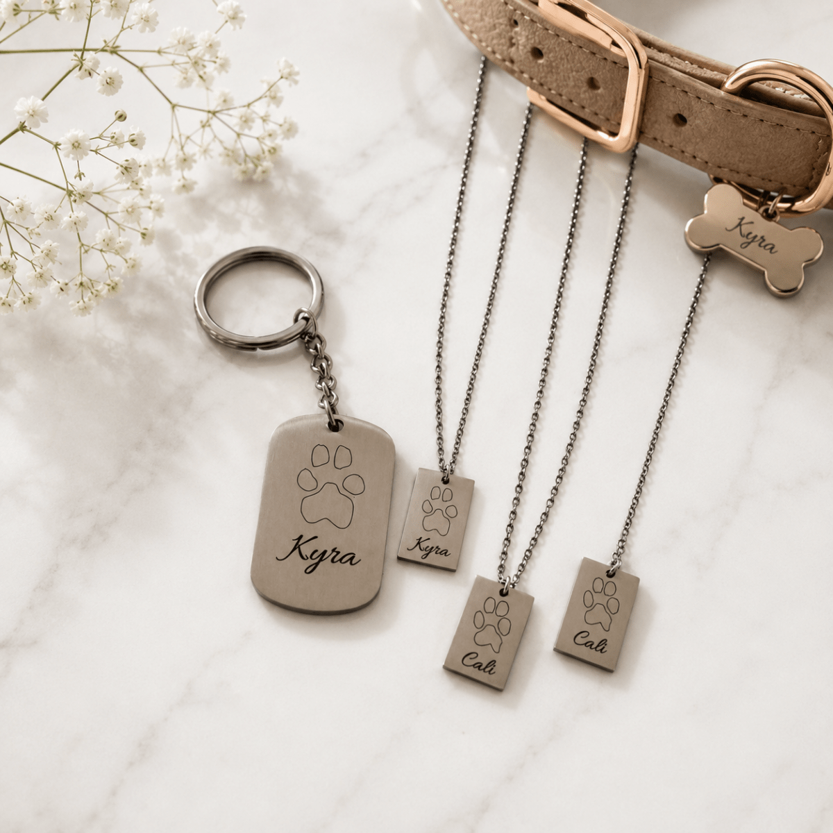 Dog Memorial Keychain | Custom Paw Print Keychain | Personalized Pet Loss Gift – Keepsake Journey - Handmade Memorial Keepsake for occasion – material – style - Personalized Gift Idea - Custom Engraving - 