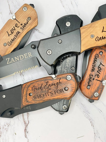 Engraved Handwriting Pocket Knife – Personalized Memorial Gift for Men – Keepsake Journey - Handmade Memorial Keepsake for occasion – material – style - Personalized Gift Idea - Custom Engraving - 