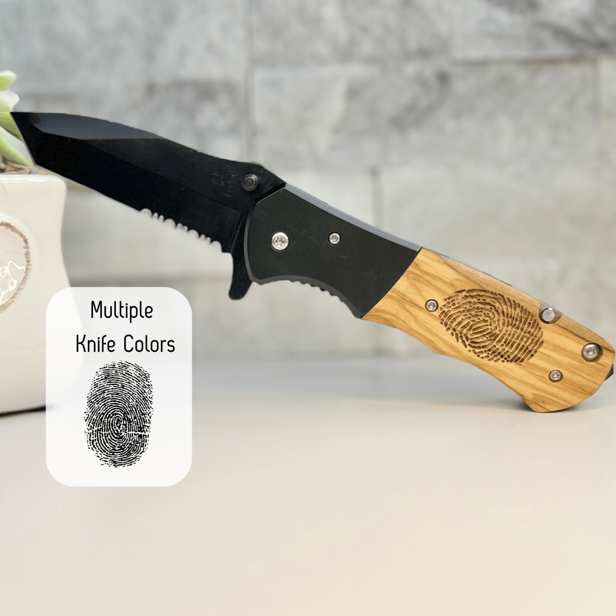 Engraved Thumbprint Pocket Knife – Personalized Funeral Keepsake – Keepsake Journey - Handmade for occasion – material – style - Personalized Gift Idea - Custom Engraving - 