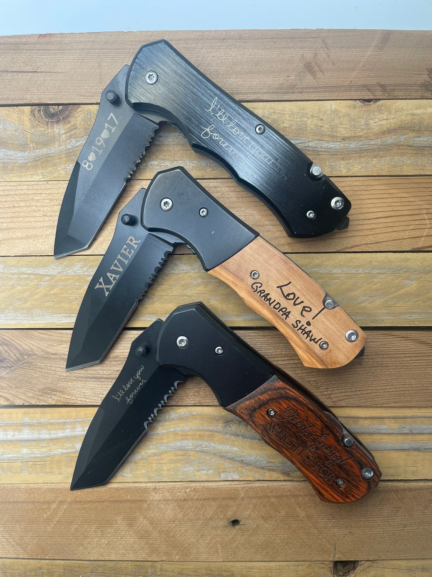 Engraved Handwriting Pocket Knife – Personalized Memorial Gift for Men