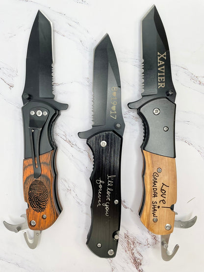 Personalized Groomsmen Pocket Knife with Name & Wedding Date – Custom Wedding Party Gift