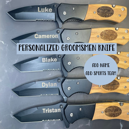 Personalized Groomsmen Pocket Knife with Name & Wedding Date – Custom Wedding Party Gift