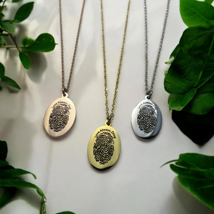 Thumbprint Memorial Necklace Thumbprint Necklace Memorial Gift Necklace Personalize Thumbprint Jewelry Fingerprint Necklace Custom Memorial