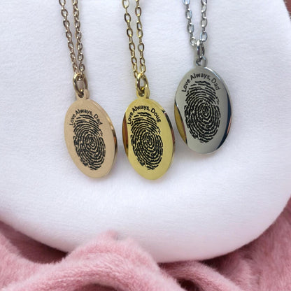 Thumbprint Memorial Necklace Thumbprint Necklace Memorial Gift Necklace Personalize Thumbprint Jewelry Fingerprint Necklace Custom Memorial