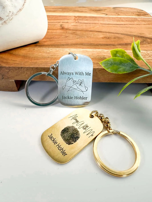 Personalized Dog Tag Memorial Keychain – Custom Remembrance Gift for Loss of Loved One