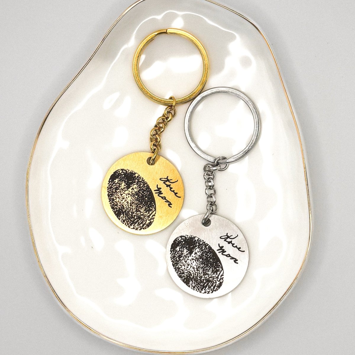 Memorial Thumbprint Keychain - Bereavement Gift | Funeral Keepsake – Keepsake Journey - Handmade for occasion – material – style - Personalized Gift Idea - Custom Engraving - 