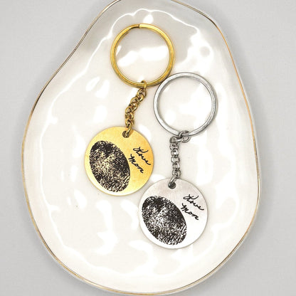 Memorial Thumbprint Keychain - Bereavement Gift | Funeral Keepsake – Keepsake Journey - Handmade for occasion – material – style - Personalized Gift Idea - Custom Engraving - 