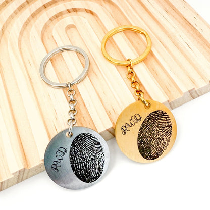 Memorial Thumbprint Keychain - Bereavement Gift | Funeral Keepsake – Keepsake Journey - Handmade for occasion – material – style - Personalized Gift Idea - Custom Engraving - 