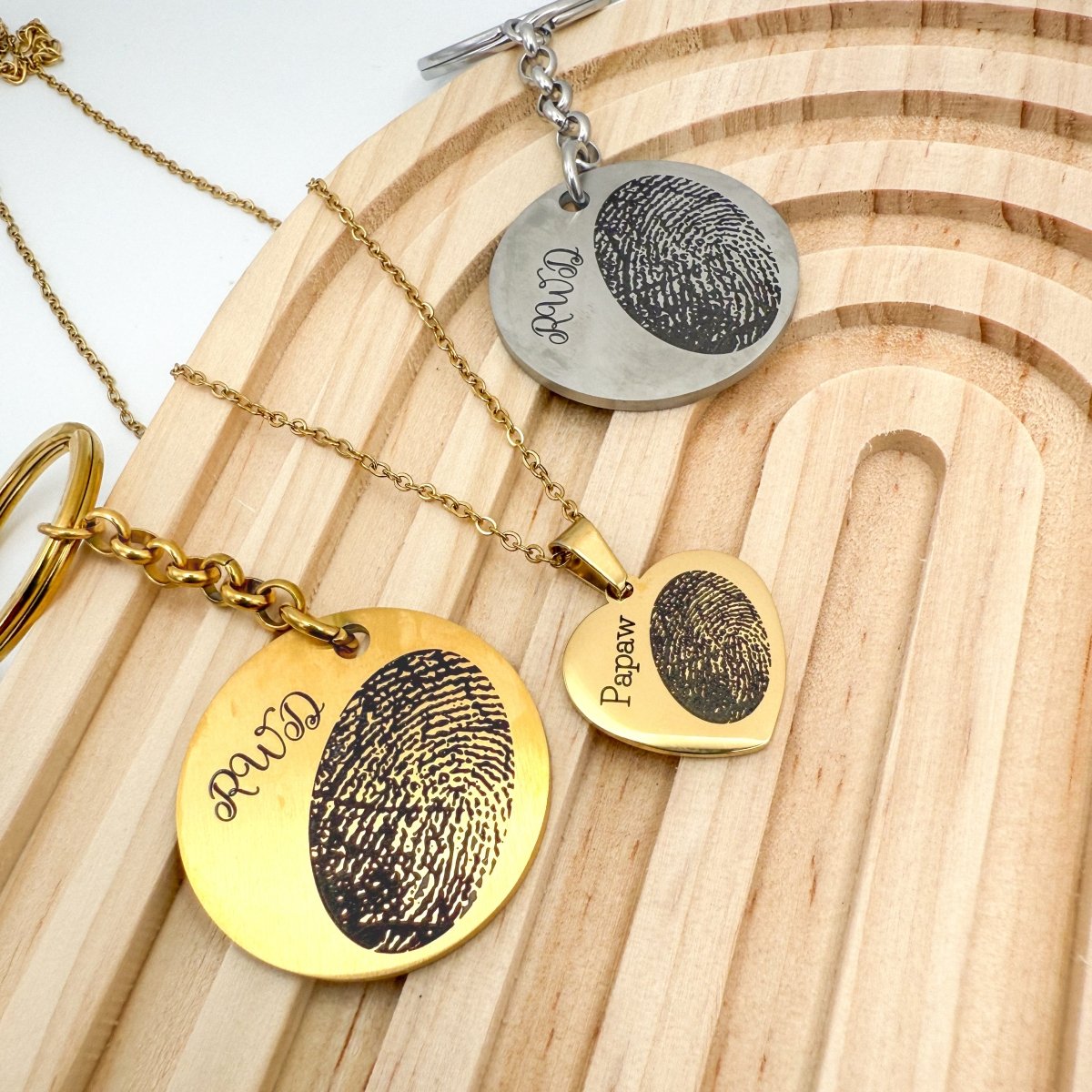 Memorial Thumbprint Keychain - Bereavement Gift | Funeral Keepsake – Keepsake Journey - Handmade for occasion – material – style - Personalized Gift Idea - Custom Engraving - 