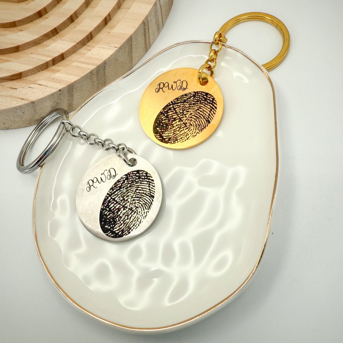 Memorial Thumbprint Keychain - Bereavement Gift | Funeral Keepsake – Keepsake Journey - Handmade for occasion – material – style - Personalized Gift Idea - Custom Engraving - 