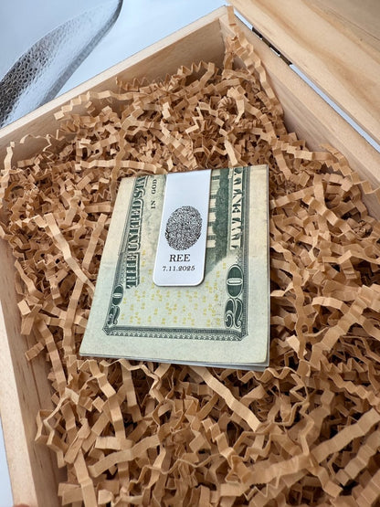 Money clip – Keepsake Journey - Handmade Memorial Keepsake for occasion – material – style - Personalized Gift Idea - Custom Engraving - 