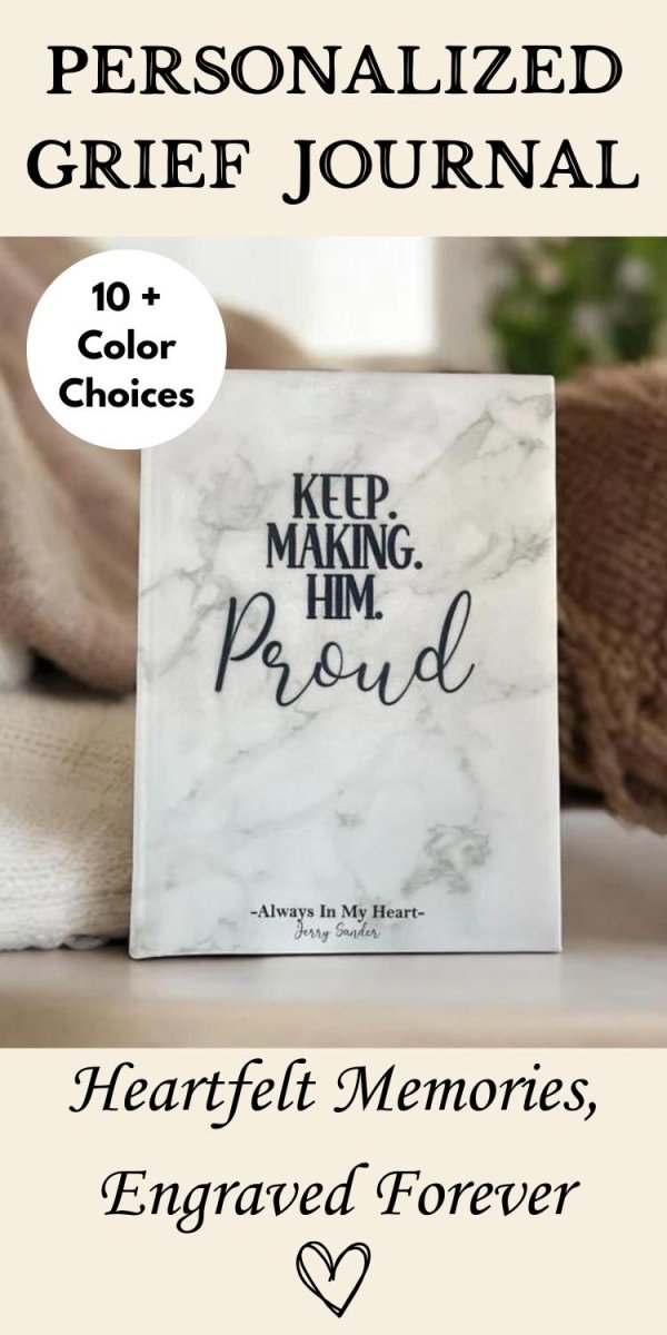 Personalized Grief Journal – Unique Bereavement Gift Idea – Keepsake Journey - Handmade Memorial Keepsake for occasion – material – style - Personalized Gift Idea - Custom Engraving - 