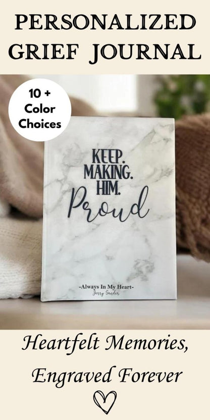 Personalized Grief Journal – Unique Bereavement Gift Idea – Keepsake Journey - Handmade Memorial Keepsake for occasion – material – style - Personalized Gift Idea - Custom Engraving - 