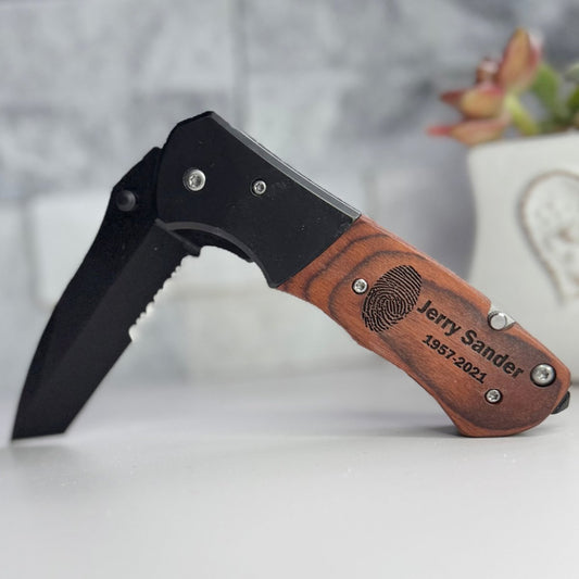 Personalized Handwriting Engraved Pocket Knife – Memorial Quote Keepsake – Keepsake Journey - Handmade Memorial Keepsake for occasion – material – style - Personalized Gift Idea - Custom Engraving - 
